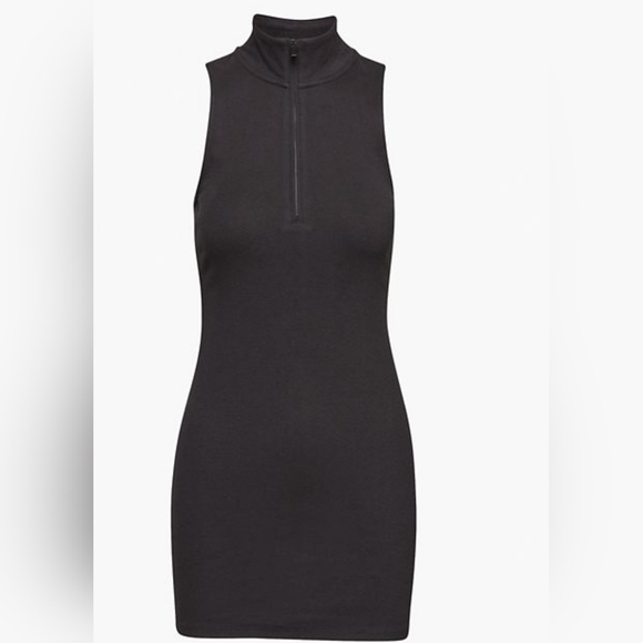 CLOSET CLOSING SALE - Black Aritzia Sunday Best 1/2 zip mini polo dress - Picture 2 of 8